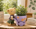 PotPop Teddy Bear Watering Can Planter – Cute Resin Planter Pot | Adorable Home & Desk Decor