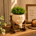 Coffee Chair Resin Planter Pot for Indoor Plants | Cute Desk Decor by PotPop