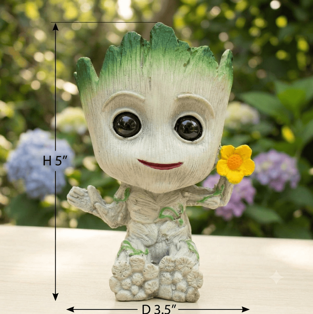 PotPop Groot Planter Pot for Indoor Plants | Cute Tree Character Resin Plant Pot| Desk Decor for Home & Office