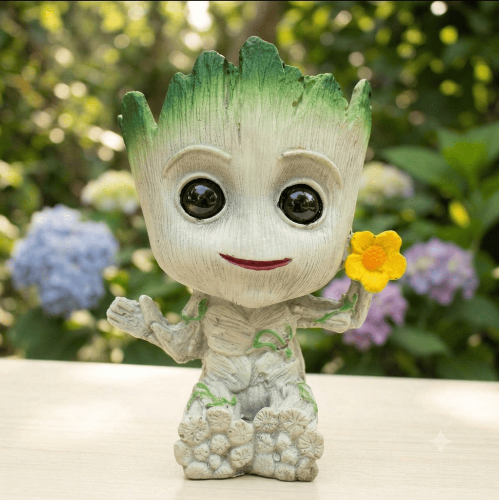 PotPop Groot Planter Pot for Indoor Plants | Cute Tree Character Resin Plant Pot| Desk Decor for Home & Office