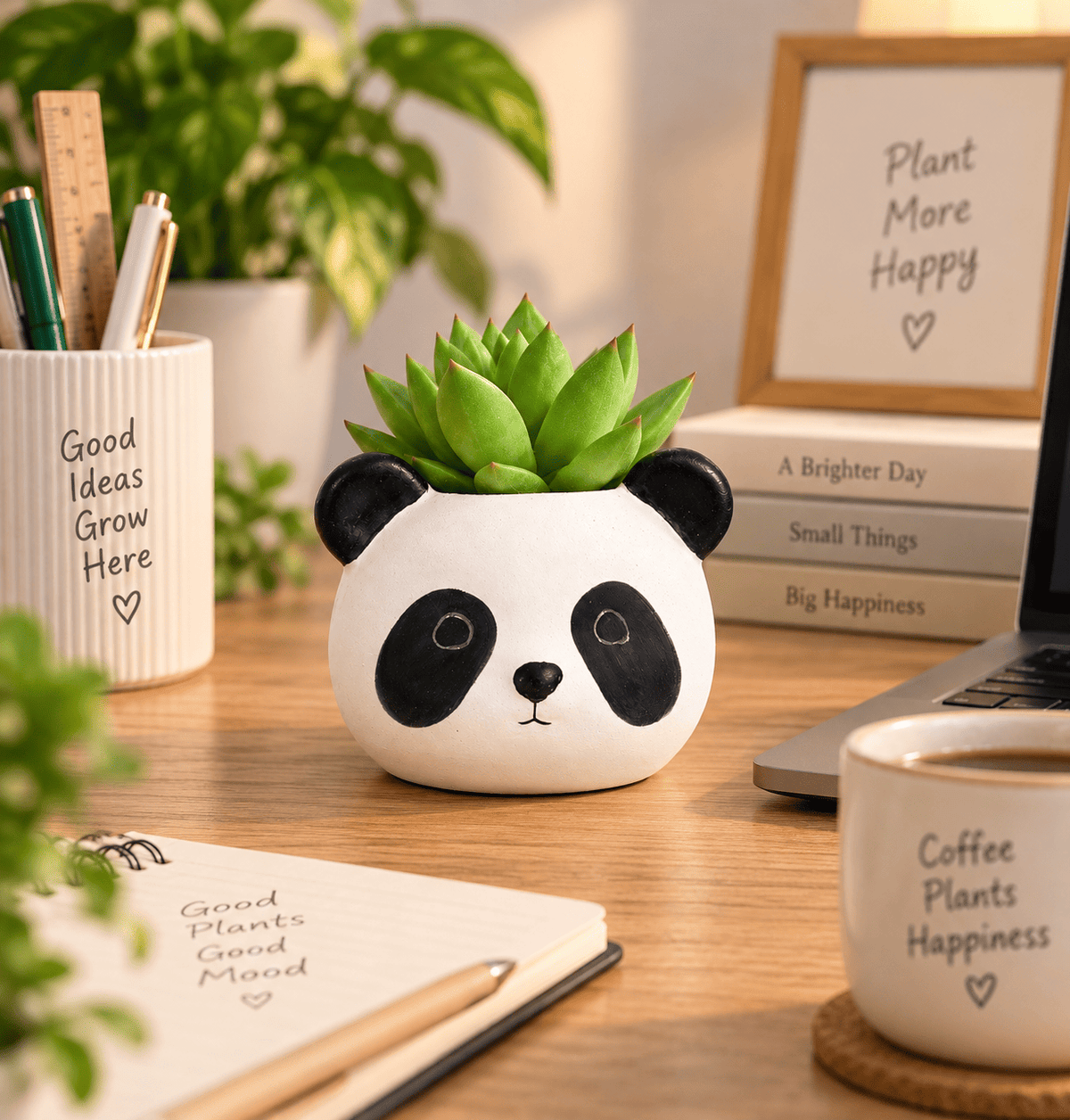 PotPop Panda Planter – Cute Panda Pot for Succulents & Cactus | Indoor Desk Decor