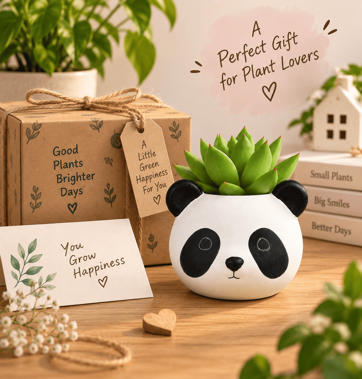PotPop Panda Planter – Cute Panda Pot for Succulents & Cactus | Indoor Desk Decor