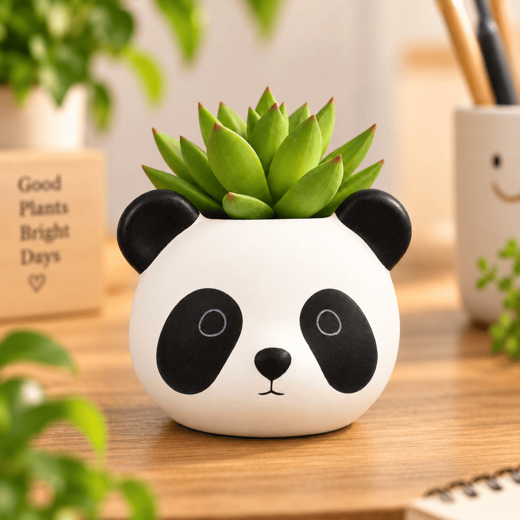 PotPop Panda Planter – Cute Panda Pot for Succulents & Cactus | Indoor Desk Decor