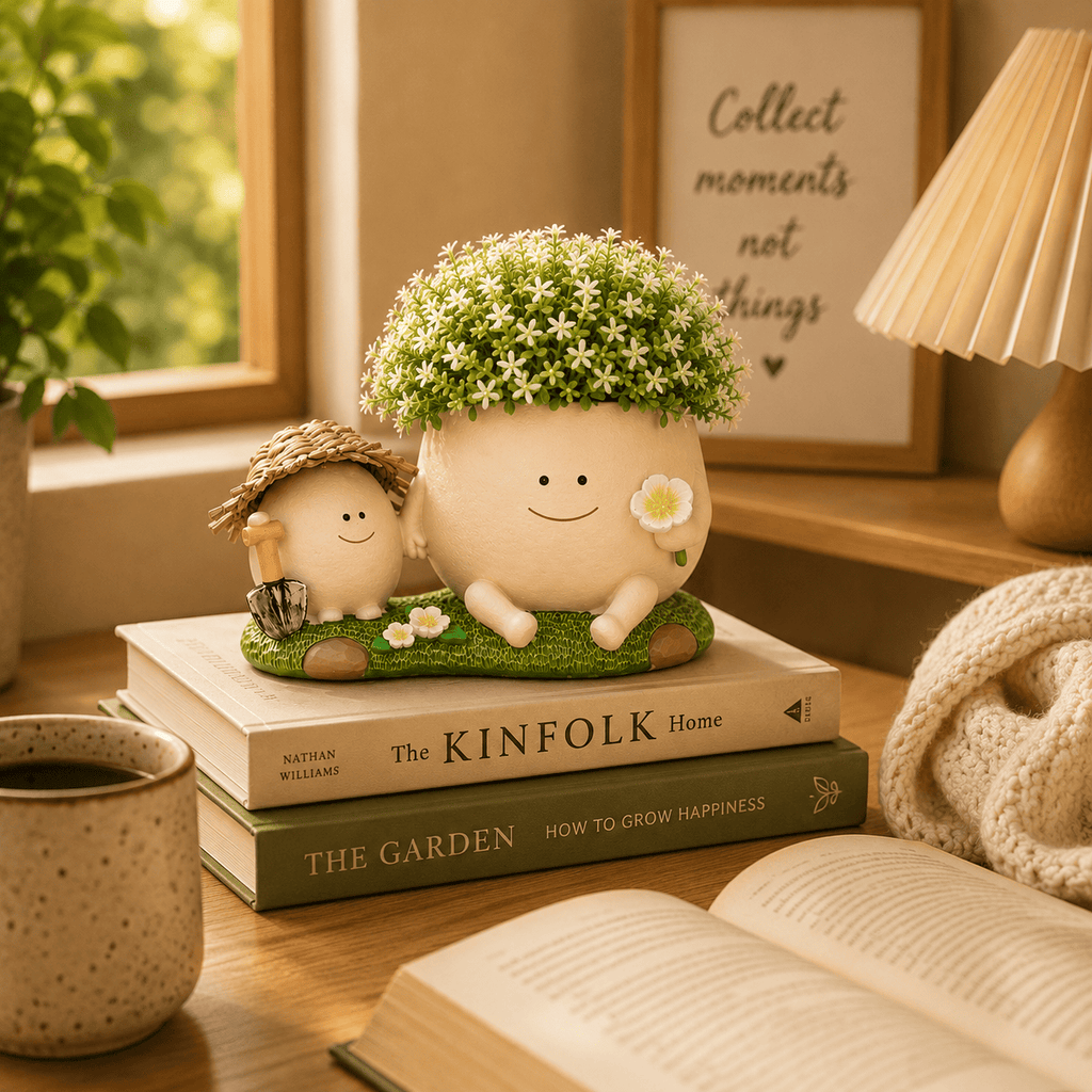 Cute Egg Garden Friends Resin Planter Pot for Indoor Plants | PotPop Decorative Planter