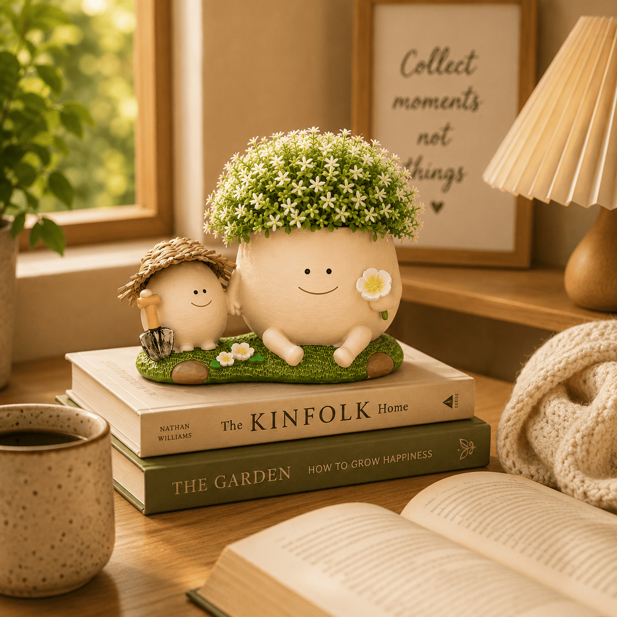 Cute Egg Garden Friends Resin Planter Pot for Indoor Plants | PotPop Decorative Planter
