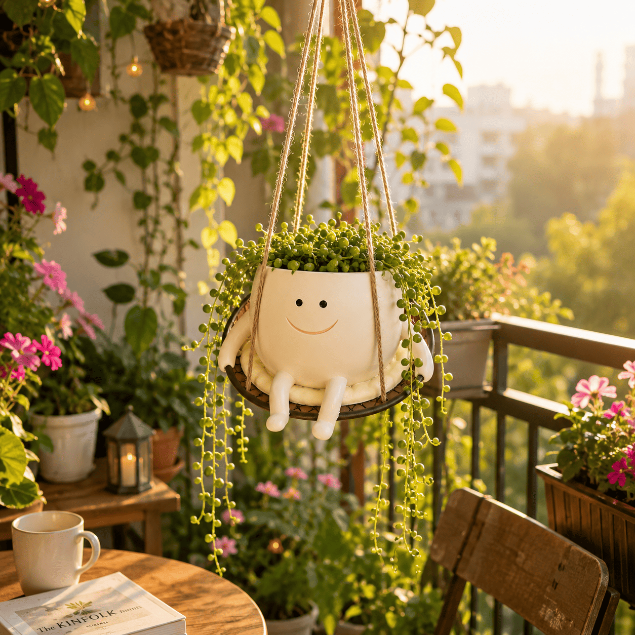 Cute Swing Resin Planter Pot for Indoor Plants | Swing Joy Planter by PotPop