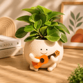 Cute Musician Planter Pot with Guitar for Indoor Plants | Melody Buddy Planter by PotPop