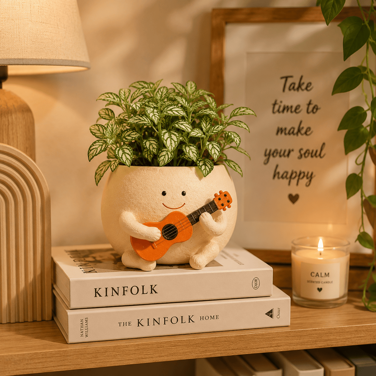 Cute Musician Planter Pot with Guitar for Indoor Plants | Melody Buddy Planter by PotPop