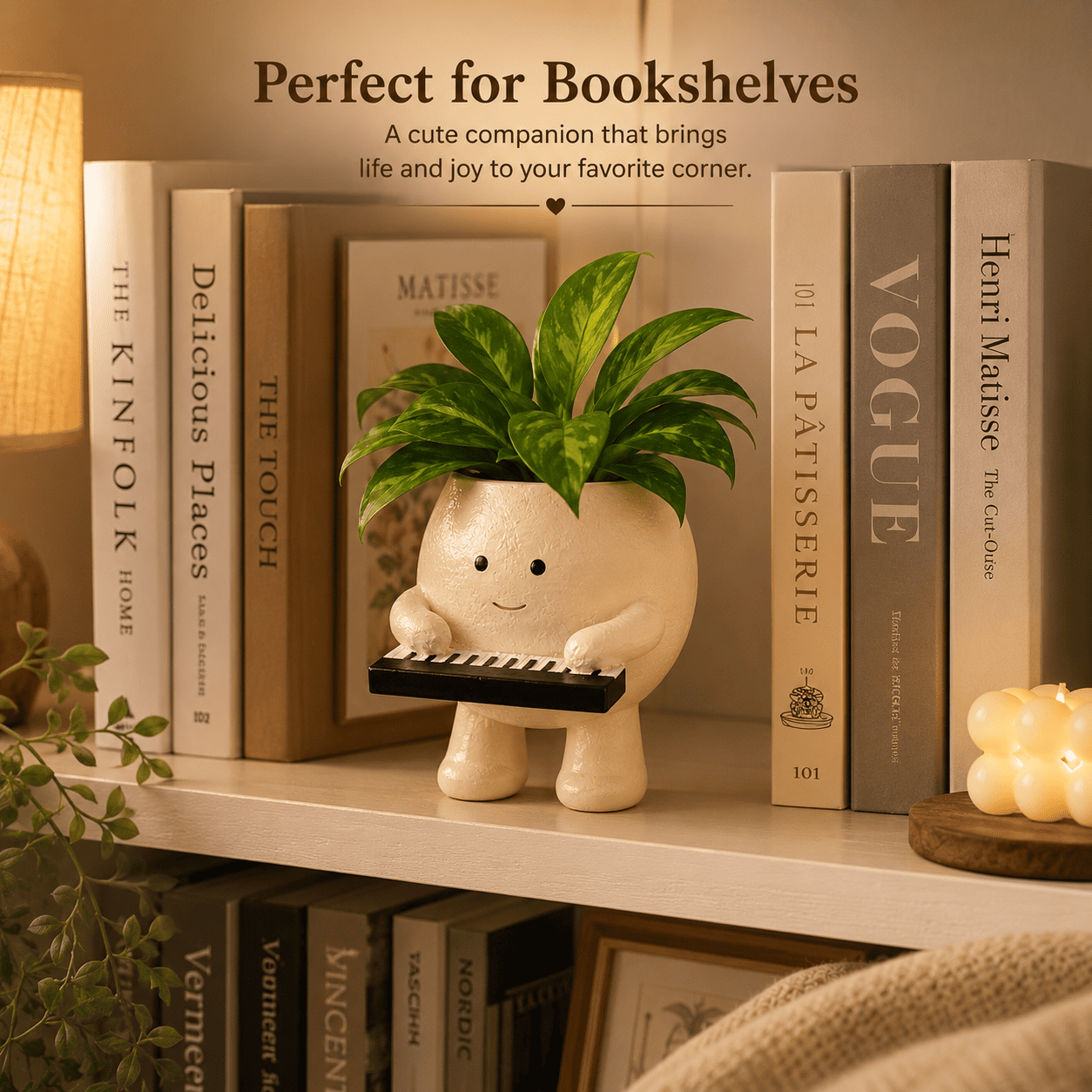 Cute Piano Resin Planter Pot for Indoor Plants | Melody Buddy Planter by PotPop