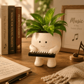 Cute Piano Resin Planter Pot for Indoor Plants | Melody Buddy Planter by PotPop